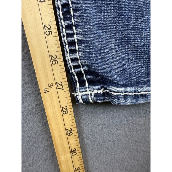 Rock Revival Hettie Crop Straight Stretch 29 Casual Blue Jeans Rhinestone - Picture 6 of 9